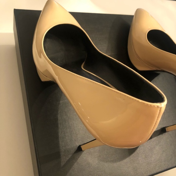 Saint Laurent Nude Patent Flatform Pumps 40 - Picture 4 of 8